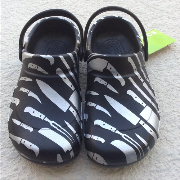 CROCS Shoes - LAST ONE! Crocs Work Clogs SZ 11 Chef Black Silver